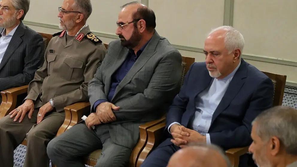 Former Foreign Minister Mohammad Javad Zarif, pictured right, in a meeting with Supreme Leader Ali Khamenei and the newly appointed cabinet, 27 August 2024.