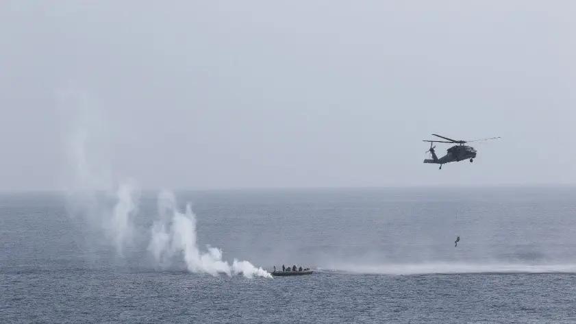 Sailors assigned to the USS Theodore Roosevelt Carrier Strike Group rescued two Iranian civilian mariners under distress in the US Central Command (USCENTCOM) area of operations