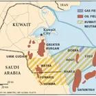 Kuwait oil ministry's map showing the Arash/Durra oil and gas field near the tip of the Persian Gulf.