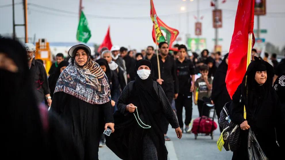 Iranian pillgrims on their way to Karbala