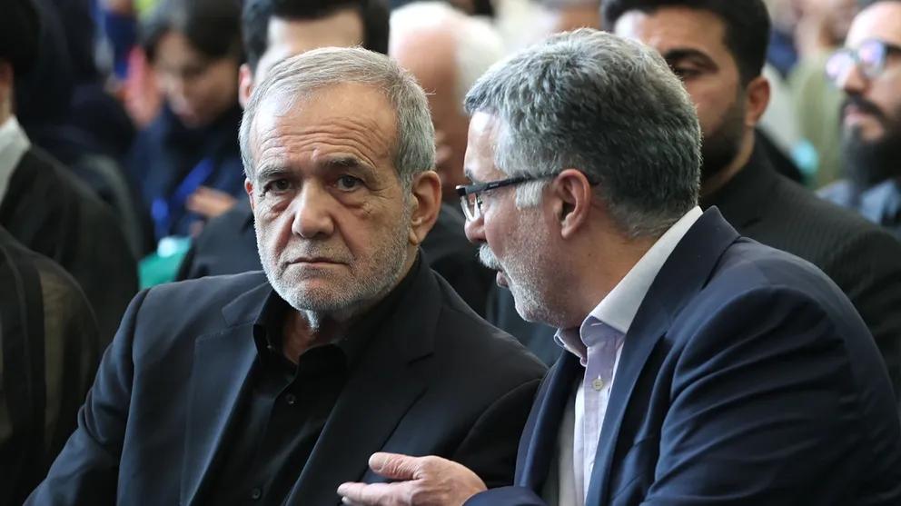 Iranian President Masoud Pezeshkian during an event in Tehran on August 24, 2024