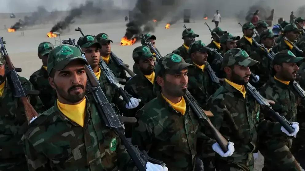 Hashd al-Shaabi fighters during military drills in Iraq