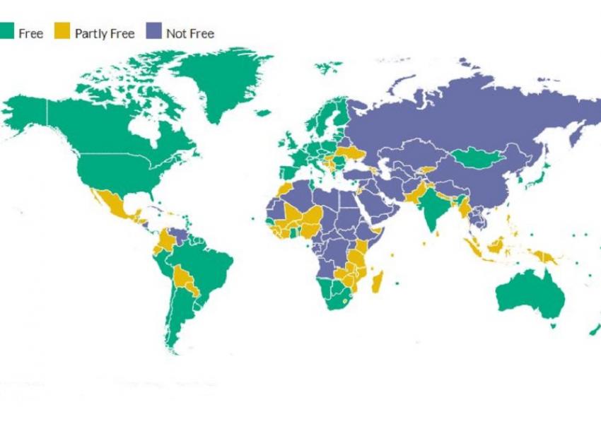 نقشه آزادی در جهان ۲۰۱۹ (گزارش Freedom House)