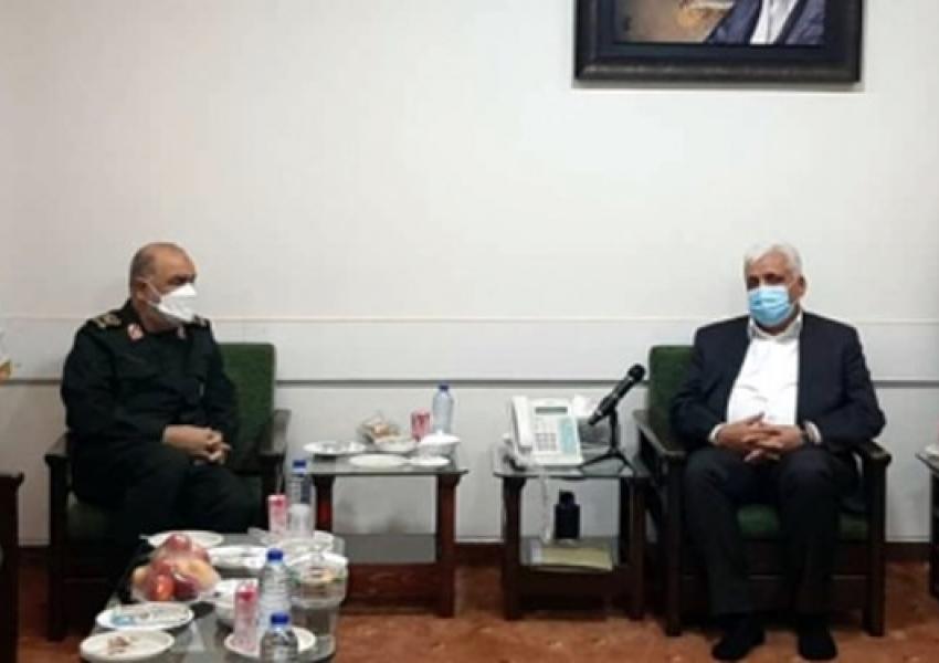 Hossein Salami, commander of IRGC meeting with Falih-Al Fayyadh in Tehran. August 8, 2021